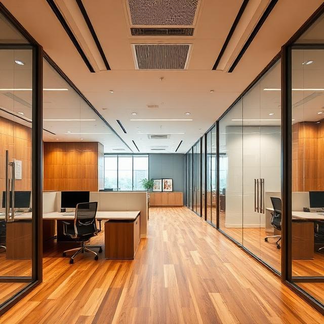 aluminium MDF and glass office partition Kenya - Interiors by Violet