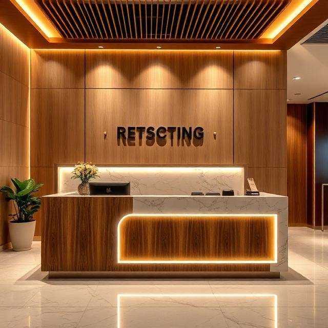 custom office reception desk fabrication Nairobi - Interiors by Violet